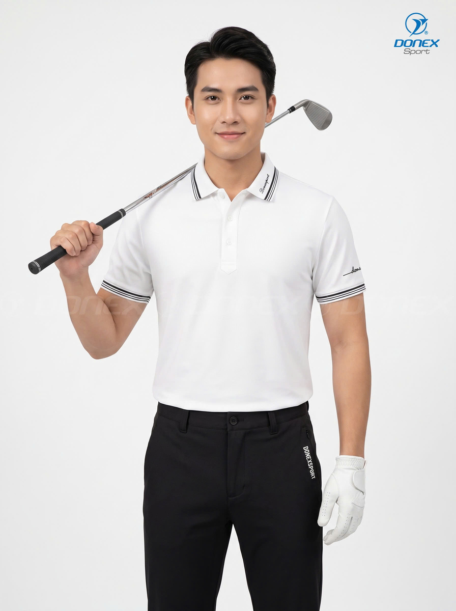 Áo thể thao nam MC-9156 Trắng phối đen